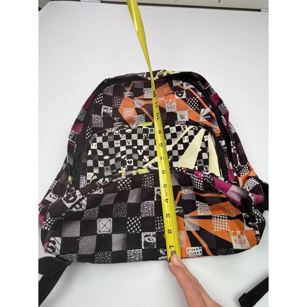Vintage Volcom Vintage Backpack Y2K Skull Checkerboard Graphic Print Skate Bag
